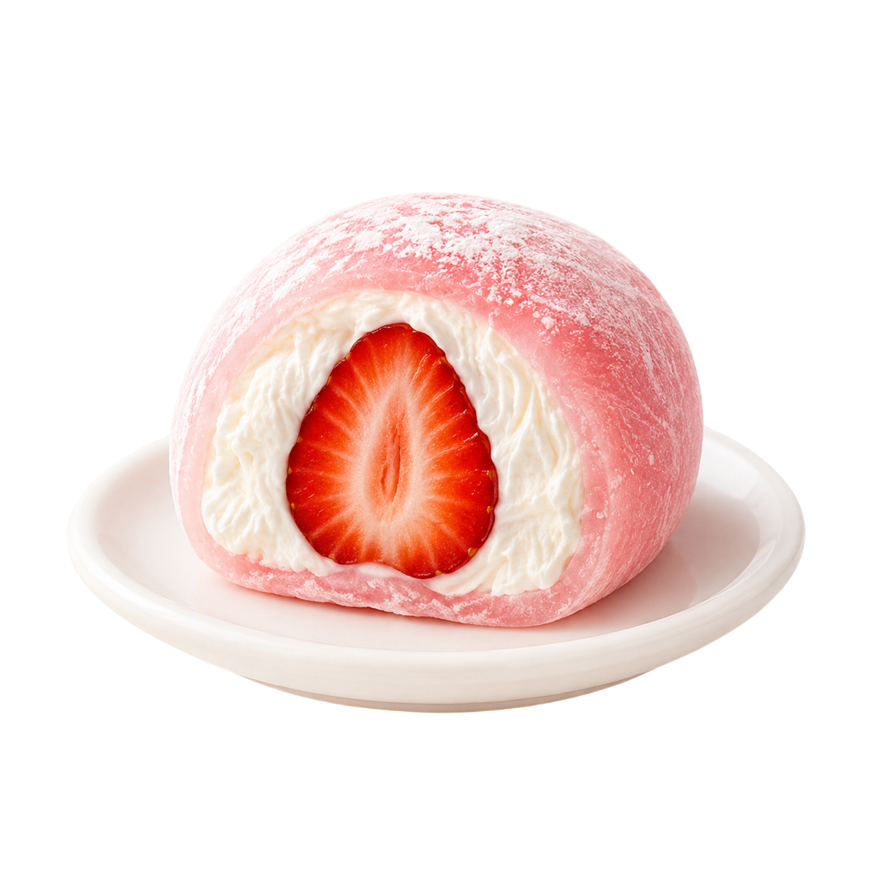 Mochi fresa con crema
